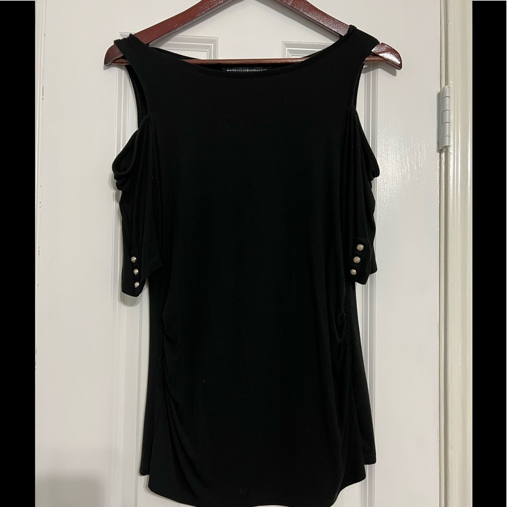 Black cold shoulder blouse